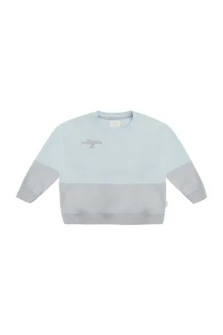 Leevje Unisex Oversized Sweatshirt mit Hai 'Oh Hey Vacay'
