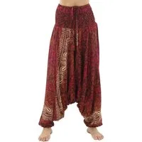 PANASIAM Haremshose Sommerliche Aladinhose aus 100% Viskose farbenfrohe Baggy Hose bequeme Goa Haremshose Relaxhose Unisex Pluderhose Pumphose weite Freizeithose