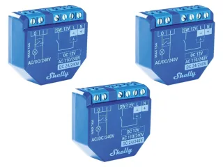 SHELLY WLAN-Schaltaktor Plus 1, 16 A, Bluetooth, 3 Stück