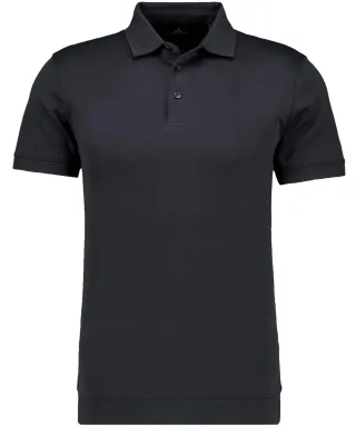 RAGMAN - Pima-Polo mit Bund schwarz - Gr. - S