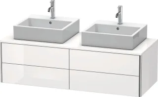 Duravit XSquare Konsolenwaschtischunterbau wandhängend Weiß Hochglanz 1400x548x400 mm - XS4916B2222 XS4916B2222