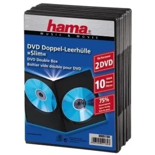 Hama DVD-ROM Slim Double Box | 00051184 | Slim Jewel Case für Speicher-DVD - Kapazität: 2 DVD