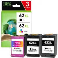 Greensky Patronen für HP 62XL Black & Color 7644 7645 200 200c 201 202 202C 250 Tintenpatrone (Set, 50-tlg)