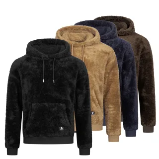 Höhenhorn Bärg Hoodie Teddyfleece Herren Kapuzen Pullover Hoody Sweatshirt XXL Beige