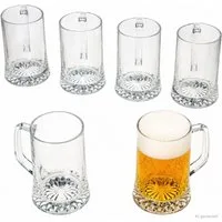 MamboCat Bierglas 6x Akki Bierkrug 0,5L mit Sternboden & Henkel Bierseidel 500ml Glas, Glas