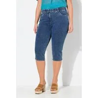 Ulla Popken Regular-fit-Jeans Capri Sarah Denimsweat Jeansoptik Gürtelschlaufen