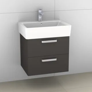 Artiqua 412 Waschtischunterschrank für Connect Cube E7141, E8101 Stahlgrau, 412-WU2L-I14-7142-88 412-WU2L-I14-7142-88