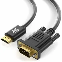 JAMEGA HDMI auf VGA Kabel - Konverter Audio & Videokabel für PC, Laptop HDTV HDMI-Kabel, HDMI Stecker, VGA Stecker, (150 cm)