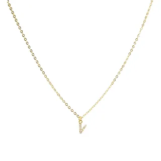 Luxenter Halskette mit glänzendem Zirkonia 18k Gold-Finish - Alphabet