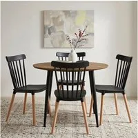 IDIMEX Esszimmerstuhl RAVI (4 St), Esszimmerstühle 4er Set im skandinavischen Design Schwarz