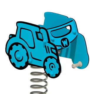 Federwippe Traktor Pulley für öffentliche Spielplätze - Robustes Spielgerät aus HDPE für Kinder ab 3 Jahren inklusive Montageoption - Wickey