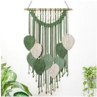Kaket Hängedekoration Blatt Makramee Wandbehang, Boho Raumdekor