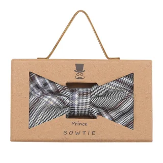 prince bowtie - Fliege Griffbox Karo h-blau