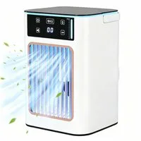MOPUEA Standventilator 3-in-1 Luftkühler Mini Verdunstungsventilator mit Sprühfunktion USB, 3-in-1 Kühlung, Nebel, 3-Stufen, LED, USB, tragbar, leise