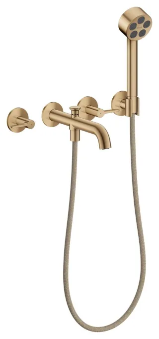 Hansgrohe 3-Loch Wannenarmatur AXOR One Unterputz Wandm.Handbrause Hebelgr. brushed bronze , 484441 48444140