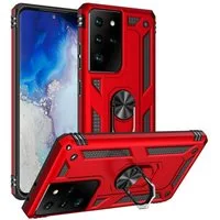 CoolGadget Handyhülle Armor Shield Case für Samsung Galaxy S21 Ultra 6,8 Zoll, Outdoor Cover Magnet Ringhalterung Handy Hülle für Samsung S21 Ultra