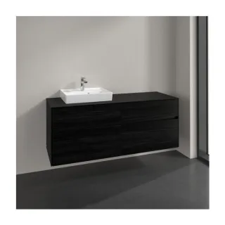 Villeroy und Boch Collaro Waschtischunterschrank C07400AB 140x54,8x50cm, Waschtisch links, black oak