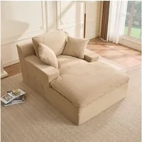 LITBIRD Chaiselongue 160 cm Loungesofa, Boneless Bodensofa & Schlafsofa mit Schlaffunktion, 1 Teile, Platzsparendes Cloud Sofa mit Armlehnen für Wohnzimmer