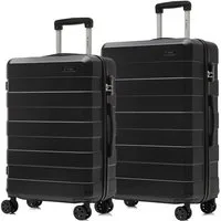 YONSLY Trolleyset Trolley Reisekoffer Hartschalen-Reiseset, 4 Rollen, (2-tlg., 2 tlg., L/XL), 360°-Rollen, Zahlenschloss, weicher Gummigriff