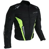 Alpha Speeds Motorradjacke Herren Biker Textil Jacke Wasserdicht Sport Touring Jacke Protektoren (Trennbare Innenjacke: All Season) Belüftungssysteme, SPORT Fluoreszent Grün