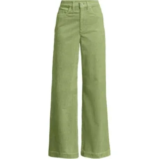 Breitcord-Hose High Waist mit weitem Bein, Damen,  Grün, Baumwoll-Mischung, by Lands' End