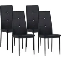 Albatros International Esszimmerstuhl Esszimmer Stühle 4 er Set DIAMOND, Stuhl Stühle Esszimmerstühle, Küche (4er Set, Schwarz, Kunstleder Bezug), Küchenstuhl Küchenstühle Essstühle für den Esstisch Ess Stühle