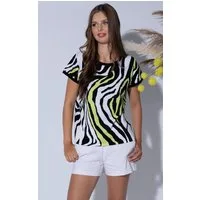 Passioni Print-Shirt mit farbigem Zebramuster in geschmeidiger Qualität