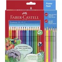 Faber-Castell Buntstift Colour GRIP, (Colour-GRIP, 24-tlg), inkl. 4 Neon- und 2 Bleistiften