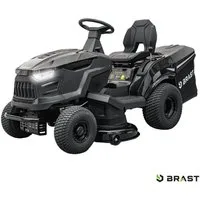 BRAST Rasentraktor Benzin Aufsitzmäher, 9,2 kW (12,5 PS), Elektrostart, 98 cm Schnittbreite, 2in1-Funktion, 7-Gang-Getriebe, 245L Fangkorb, für große Rasenflächen 1.000-5.000 m²