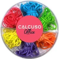 CALCUSO Gummibänder – 120 farbige Gummiringe je 2 Größen (160/100 mm) in Box