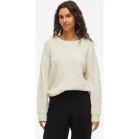 Vila Strickpullover VILASSIA O-NECK L/S CABEL KNIT TOP -NOOS