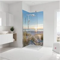Schulte Duschrückwand 90 x 210 cm Alu-Verbund, (2-tlg), Sonnenuntergang Düne DecoDesign