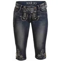 MarJo Trachtenjeans Trachtenjeans Franziska Kniebund blau