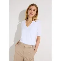 MORE&MORE T-Shirt elastisches Kurzarmshirt, V-Ausschnitt
