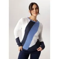 Aniston SELECTED Strickpullover mit Rollkante am Rundhalsausschnitt