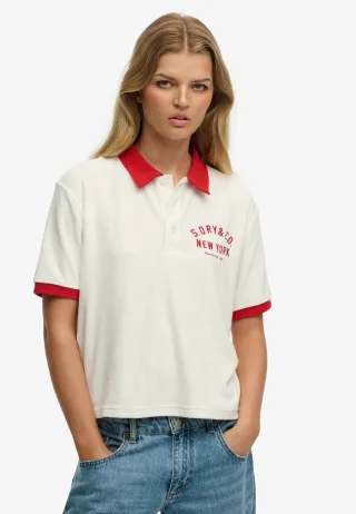 Superdry - Heritage Terry Polo creme - Gr. - 8