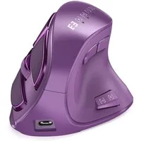 Seenda Vertikale Ergonomische Kabellose Maus, Wiederaufladbar Maus (2.4 GHz Wireless, Bluetooth 5.0, Dual Bluetooth + 2.4G, Multi-Device für Laptop/PC/Mac, Schwarz)