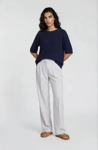 Milano Italy - 1/2 raglan sleeve roundneck pullover navy - Gr. - L