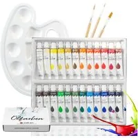 K&L Wall Art Malpalette Ölfarbe Malerei Set 24 Tuben Malfarbe Öl Malset Kinder Erwachsene, oder nur Leinwandbild