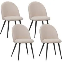 Albatros International Esszimmerstuhl Esszimmer Stühle 4 er Set CAPO, Stuhl Stühle Esszimmerstühle, Küche (4er Set, Beige, Stoff Bezug), Küchenstuhl Küchenstühle Essstühle für den Esstisch Ess Stühle