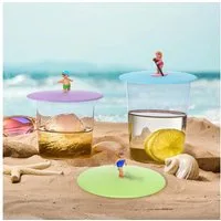 Lurch Glas 3er Set Glasdeckel Summer Fun aus Silikon, Silikon