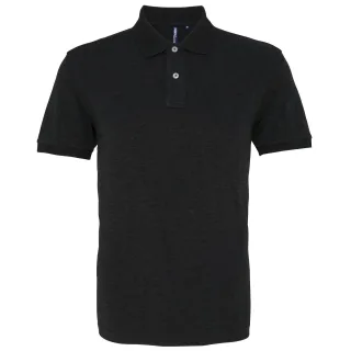 Asquith & Fox Mens Plain Kurzarm-Poloshirt (Black Heather)