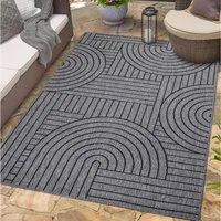 Carpet City Outdoorteppich DUO RUG 5842, rechteckig, Höhe: 5 mm, Wendeteppich Wetterfest In- & Outdoor, Balkon, Terrasse, Wohnzimmer