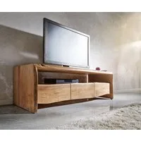 DELIFE Lowboard Live-Edge, Akazie Natur 145 cm Ablagefach offen Baumkante Lowboard