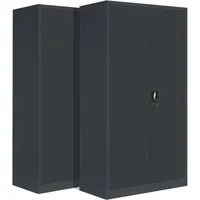 LagerZwei Aktenschrank Mehrzweckschrank 195x100x50 cm (Set, 2-St) abschließbar
