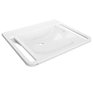 KWC Aquarotter Einzelwaschtisch, MEDCARE, MIRANIT, 650x150x550 mm, weiß, Griff, 2030072429 2030072429