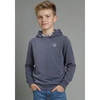 H.I.S Kapuzensweatshirt H.I.S Hoodie mit Logo-Druck in melierter Ware für Jungen Für TEENS. Hoodie mit kleinem Druck