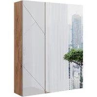 Vicco Badezimmerspiegelschrank Irma, Goldkraft Eiche/Weiß Hochglanz, 60 x 75 cm (1-St)