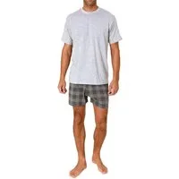Normann Pyjama Normann Herren kurzarm Schlafanzug Shorty Pyjama Hose in Karo Optik