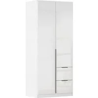 OTTO home Drehtürenschrank Kleiderschrank Schrank Garderobe AGORDO mit Dekor- oder Hochglanzfront (in zwei Griff-Farben, Breite 91 cm) mit Außenschubkästen, Serie in 7 Breiten und 2 Höhen MADE IN GERMANY